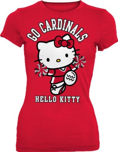 NCAA Louisville Cardinals Hello Kitty Pom Pom Junior Crew Tee Póló