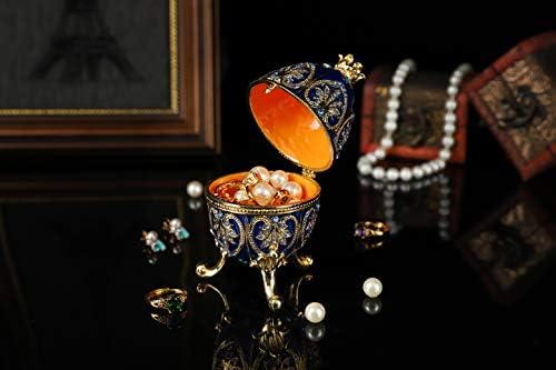 QIFU Fabergé Tojás Stílus Zománcozott Ékszerek Bizsu doboz Csuklós Egyedi Ajándék lakberendezés
