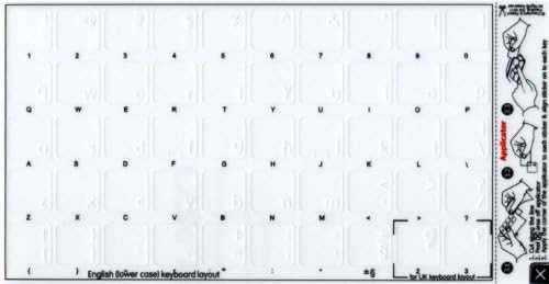 4Keyboard Apple angol (kisbetűs) Címkék a Billentyűzet Fehér Betűkkel Átlátszó Háttér az Asztali, Laptop illetve Notebook