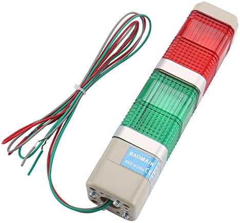 Baomain Ipari Lámpa Oszlop LED Riasztás Torony Jelzőfény Folyamatos Fény Figyelmeztető Lámpa Piros, Zöld, DC 24V LTA-402T