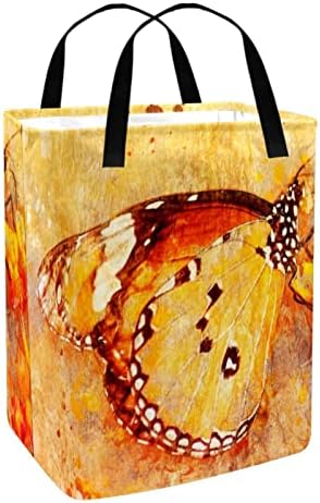 DJROW szabadon álló Szennyesben Akvarell Pillangó Szennyestartót Nagy Kosár fogantyúval a Tárolási Ruhák, Játékok Hálószoba Fürdőszoba