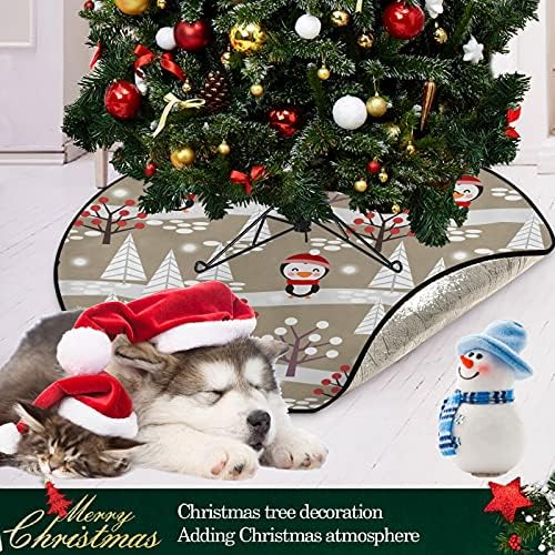 visesunny Karácsonyi Hó Pingvin Állat karácsonyfa Alátét Fa áll Szőnyeg Padló Protector Nedvszívó Fa Állvány Tálca Szőnyeg Padló Védelme