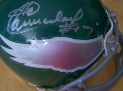 Ron Jaworski Harold Carmichael aláírt Philadelphia Eagles retro mini sisak SZÖVETSÉG - Dedikált NFL Sisak