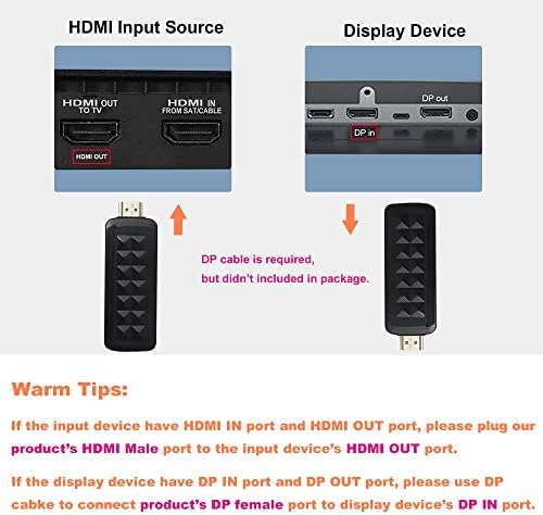 HDMI DisplayPort, WrixWric 4K@60Hz HDMI DisplayPort Monitor Adapter Átalakító HDMI-Férfi-DP Női Adapter, USB-Power, Támogatása SZÁMÍTÓGÉP,