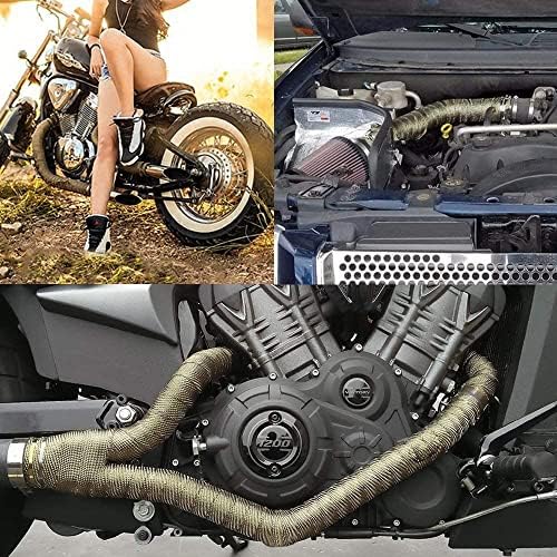 PACEWALKER Titán Kipufogó Pakolás 1 x 16' Roll Motorkerékpár Üvegszálas hőpajzs Szalag Rozsdamentes Kapcsolatok