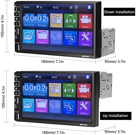 XIXIAN Mp5 Lejátszó,Egységes Din autórádió 7 Inch LCD Érintőképernyős Monitor BT MP5 Lejátszó, FM Rádió Vevő Támogatás TF/USB/AUX-in