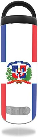 MightySkins Bőr Kompatibilis RTIC 18oz Üveg () wrap Borító Matrica Bőr Dominikai Zászló