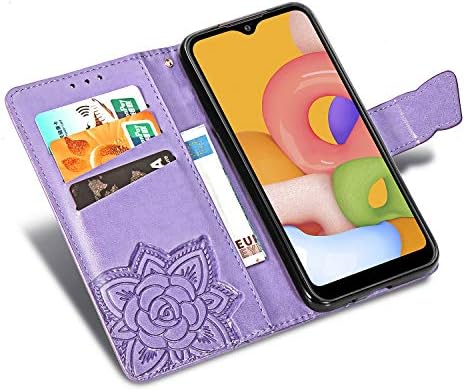 Samsung Galaxy A01 Tárca az Esetben,PU Bőr Flip Phone Shell Hitel-Kártya tartójába Állni, Ütésálló Mágneses Védő tok Samsung Galaxy