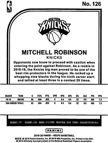 2019-20 Panini Karika Téli 126 Mitchell Robinson New York Knicks az NBA Kosárlabda-Trading Card