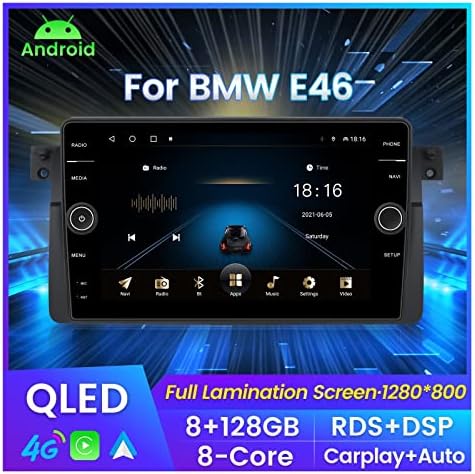 8GB 128GB Android 11 autórádió Videó Lejátszó Kompatibilis BMW E46 M3 Coupe 318/320/325/330/335 GPS Navigációs Multimédia 2din QLED