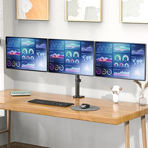 WALI Tripla LCD Monitor Desk Mount Teljes mértékben Állítható Vízszintes Állni Illeszkedik 3 Képernyők 27 inch, 22 kg. Súly Kapacitás