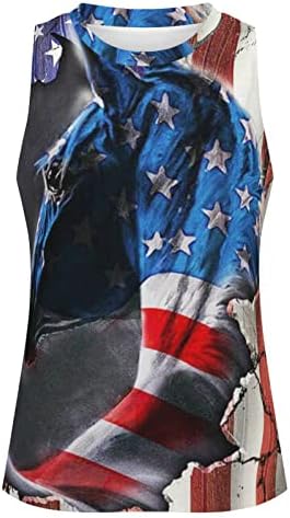 Divat Női július 4-Tartály Tetejét USA Csillagok Csíkos Zászló Tankok Függetlenség Napja Felső Póló Nyári Ujjatlan Póló