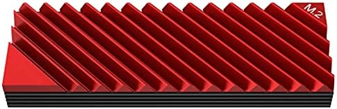 M. 2 Hűtőborda Hűvösebb, NVMe M. 2 2280 SSD Kétoldalas hűtőbordák Szilikon Thermal Pad PC/PS5 (Piros)