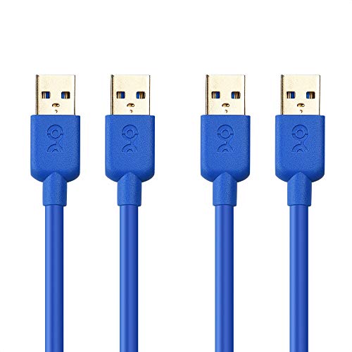 Kábel Számít, 2 Csomag USB 3.0 Kábel 3ft, USB-USB Kábel - /USB A-USB Kábel - /férfi Férfi USB-Kábel/Dupla USB-Kábel, Kék