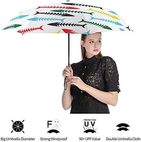 Szín Fishbone Utazási Esernyő 3 Redők Auto Nyitva Közel Anti-UV Hordozható Szélálló Ernyő Esernyő