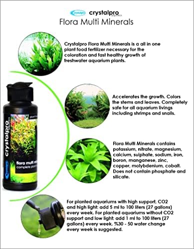 Crystalpro Flora Multi Ásványi anyagok 4.22 Oz-Egy Édesvízi Növény, Műtrágya a Gyorsan Növekvő, Egészséges Növények (125ml)