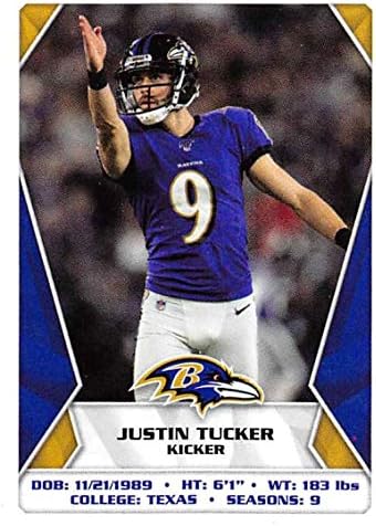 2020 Panini NFL Matrica 116 Justin Tucker Baltimore Ravens Labdarúgó-Matrica Kártya (Mini, Vékony, Peelable Matrica)