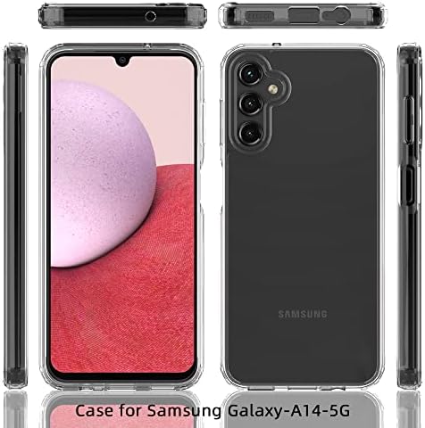 Sucnakp Galaxy A14-es 5G az Esetben Samsung A14-es 5G Esetben 2* Képernyő Védő Prémium Világos Hátsó Panel + TPU Lökhárító