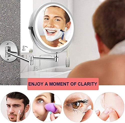 Falra Szerelhető Smink Tükör Újratölthető Nagyító Fürdőszoba Borotválkozó Tükör, érintőképernyő, USB