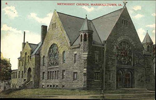 Metodista Egyház Marshalltown, Iowa IA Eredeti Antik Képeslap