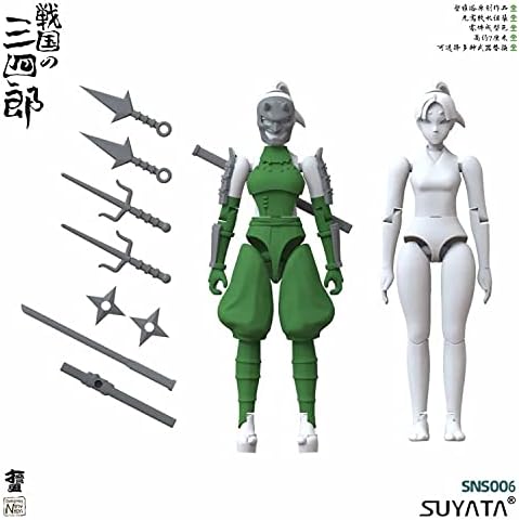 Suyata 1/24 Skála Szamuráj Gyalogság Sanshiro, Ninja Lány - Zöld - Műanyag Modell-Készlet SNS-006, SYTSNS-006