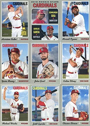 2019 Topps Örökség Baseball St. Louis Cardinals Csapat 13 Kártyák: Jose Martinez(40), Dexter Fowler(76), Jack Flaherty(92), Dakota Hudson/Daniel