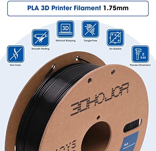 3DHoJor PLA Végtelen 1.75 mm, Fekete,3D-s Nyomtatási Szálban,1 kg Karton Spool (2.2 kg), Illik Leginkább FDM 3D-s Nyomtató,méretpontosság