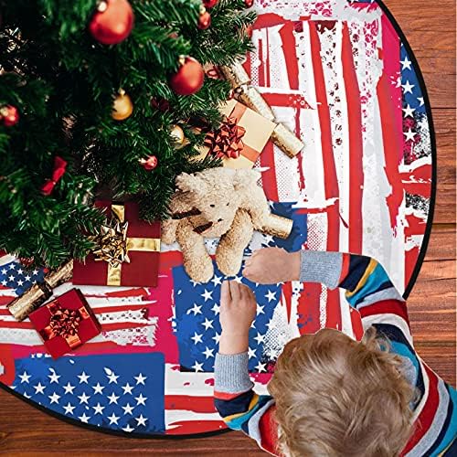 visesunny Absztrakt Amerikai Zászló karácsonyfa Alátét karácsonyi Parti Dekoráció Parasztház Nagy Fa áll Borító Szőnyeg Xmas Halloween,
