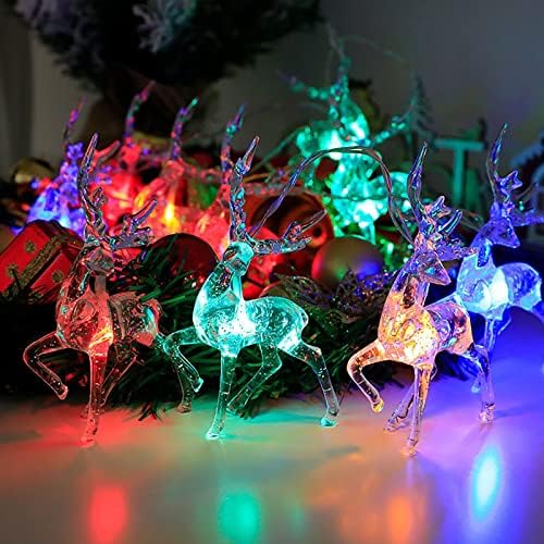 OUHOE Karácsonyi LED String Fények, 3D Kristály Rénszarvas, Jávorszarvas, Őz Ünnep String Lámpák, Karácsony, Új Év, Dekoráció, Otthon,
