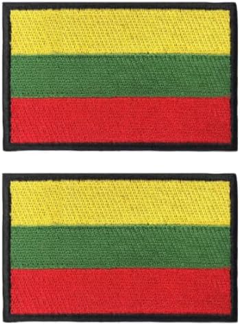 2db Litvánia Zászló Hímzett Javításokat, Hímzett Kendővel Javítás Jelvény Hook & Hurok Hímzett Javítás