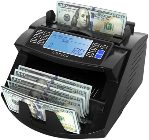 DETECK USA Pénz Számláló Gép Érték Számít - DT200 Nagy, 4 - os LCD Kijelző Pénz Számláló Gép, hozzáadjuk a Batch Mód, UV/MG/IR