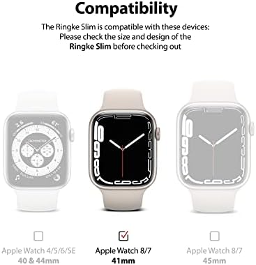 Ringke Slim [Anti-Sárgás Anyag / 2 Csomag] Kompatibilis Apple Nézni Sorozat, 8, 7, 41 mm-es Esetben a Minimalista, Szilárd, Átlátszó