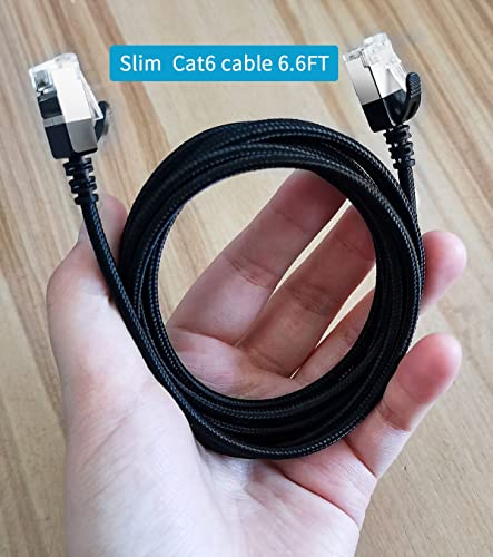 JUXINICE CAT6a Ethernet Kábel Vékony 10FT, Puha Nylon nettó Cat 6 Ethernet-Kábel Ultra Vékony & Rugalmas, Világos Réz Drót 10Gbps 32AWG