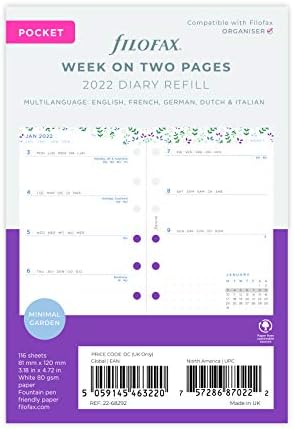 Filofax Pocket Kerti hét megtekintéséhez napló - 2022