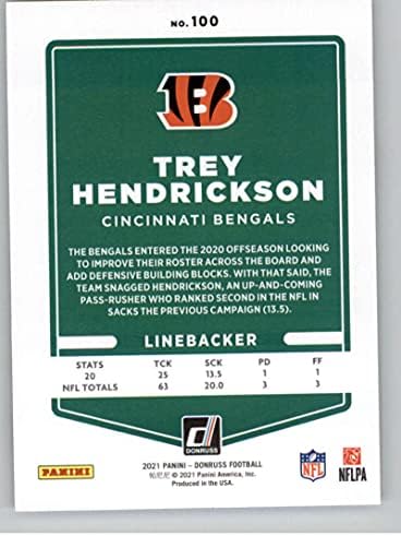 2021 Donruss 100 Trey Hendrickson Cincinnati Bengals NFL Labdarúgó-Kártya NM-MT