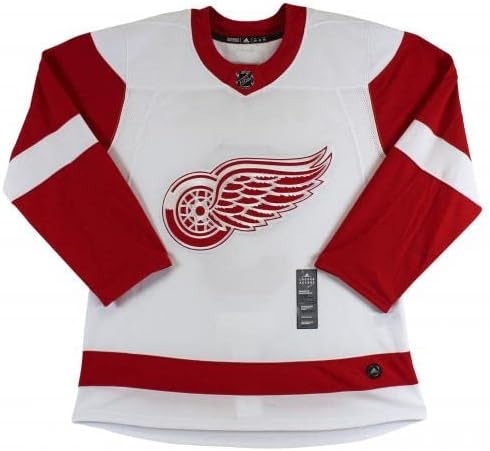 Red Wings Gordie Howe Úr Jégkorong Aláírt Fehér Adidas Mez Auto 10! A PSA T76875 - Dedikált NHL-Mezek