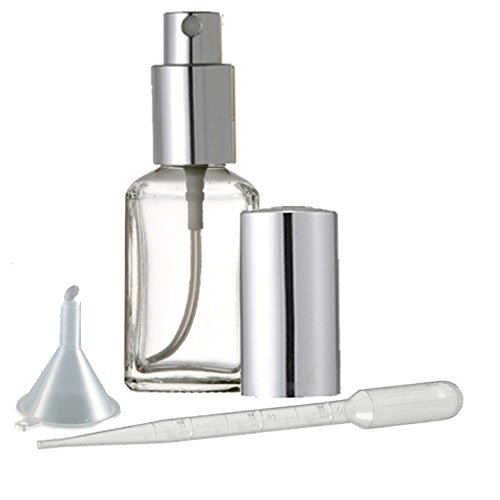 Grand Parfums Parfüm/Köln Porlasztó Négyzetméter Üveg Ezüst Permetező 1/2 Oz 15ml .5 Oz Újratölthető Parfüm Üveg (1 Üveg)