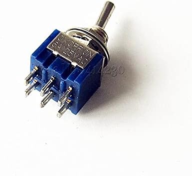 10db Mini 6 Pin 3-állású Kapcsoló Kapcsolók ON-Off-ON DPDT Mini Kapcsoló Kapcsoló 6A/125V AC MTS-203 Kék