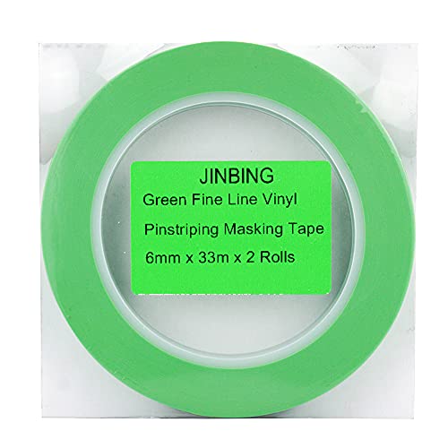 JINBING Vinil Finom Vonal Fineline Autóipari Csíkos Maszkoló Szalag Görbék (9mm x 1 Tekercs), Zöld
