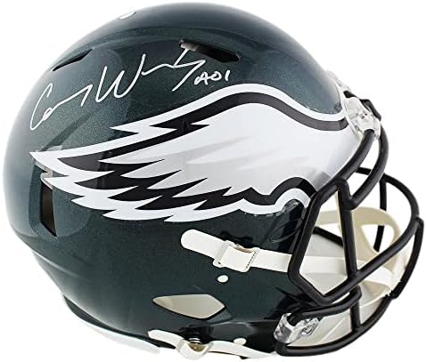 Carson Wentz Aláírt Philadelphia Eagles Sebesség Hiteles NFL Sisak - Dedikált NFL Sisak
