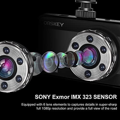ORSKEY Kamera Elülső, mind a Hátsó 1080P Full HD Kettős Dash Kamera-Autó Kamera Műszerfal Kamera Dashcam az Autók 170 Széles Szög 3.0