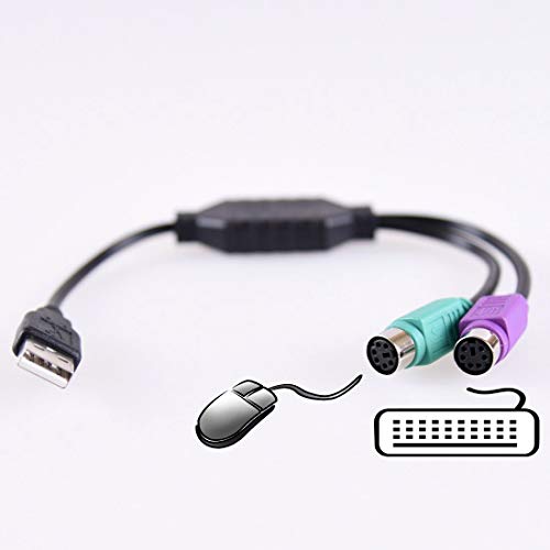 Felső-Már PS2-USB Adapter Billentyűzet & Egér PS2 Felületet,Támogatja a PS/2 Port a KVM Kapcsoló (Fekete)