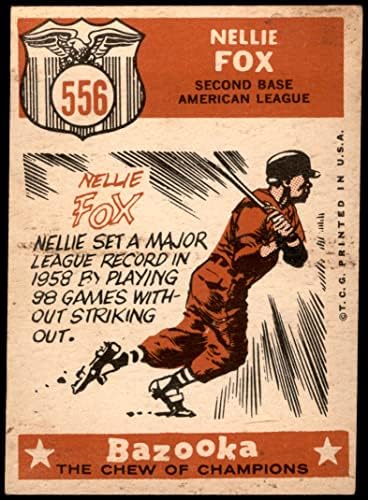 1959 Topps 556 All-Star Nellie Fox Chicago White Sox (Baseball Kártya) VG White Sox