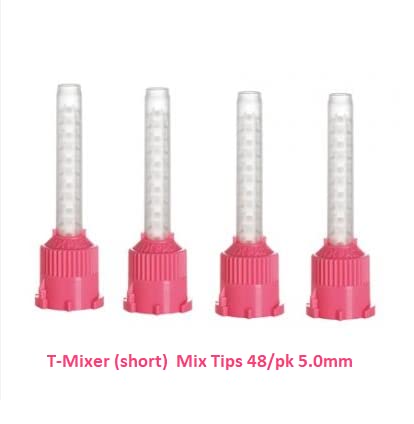 Amerikai Áruk 48/pk Fogászati T-Mixer (Rövid) Nagy Teljesítményű Mix Tippek 48/pk 5.0 mm, Rózsaszín Fogászati Intraoral Mix Tippek