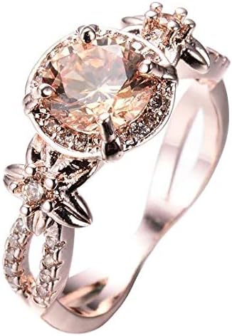 pimchanok Pezsgő Topáz Esküvői Gyűrű 10KT Rose Gold Töltött Ékszerek Size5-11 (5)