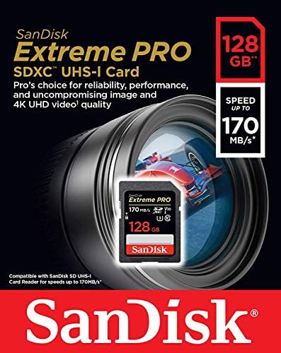 128GB SanDisk SDXC SD Extreme Pro Memória Kártya Csomag Működik a Canon EOS 5D Mark IV, 6D Mark II, 7D Mark II DSLR Digitális Fényképezőgép