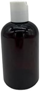 Természetes Gazdaságok 4 oz Amber Boston BPA MENTES Üveg - 6 db Üres utántölthető tartály - illóolaj - Aromaterápia | Sima Fehér