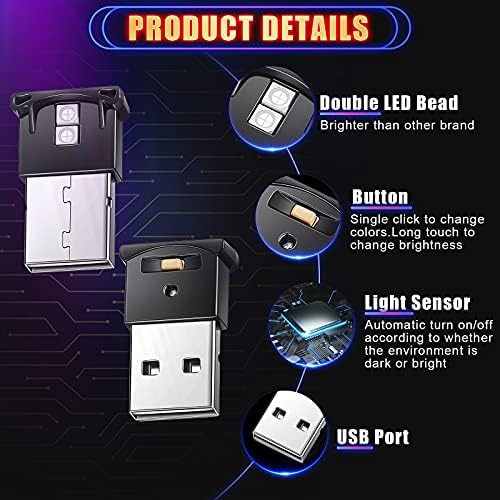 Mini USB LED Lámpa, RGB Autó LED-es Belső Világítás Közvetlen Jelenlegi 5V Smart USB LED Hangulat Fény, Laptop Billentyűzet Fény Otthoni