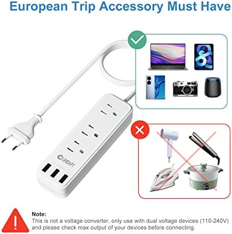 Európai Utazási Dugó Adapter, Unidapt Nemzetközi elosztó, NEKÜNK Európába, USB Hosszabbító Kábel, Csatlakozó Adapter EU, 3 USB Port,