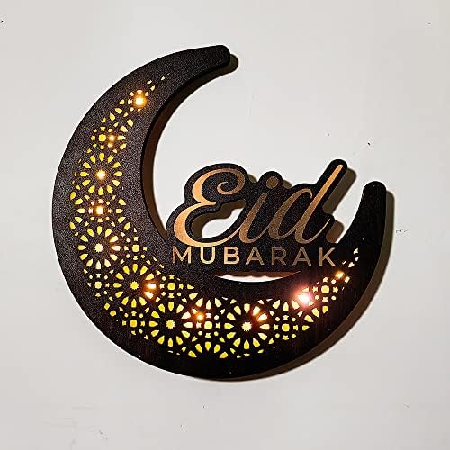 Eid Ramadan Világítás, Hold, Csillag, Fa Medál Dísz, Iszlám Muzulmán Stílusú Fény a Ramadán Mubarak Eid Dekoráció (D)